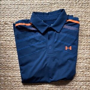 Under Armour Blue and Orange Performance Jordan Speith Polo